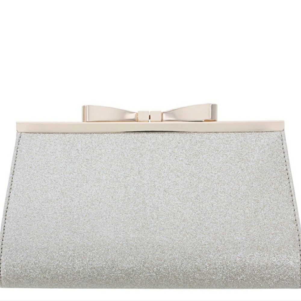 (NWT) SILVER CROSSBODY CLUTCH BAG